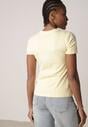 Żółty Bawełniany T-shirt w Klasycznym Stylu Nedila