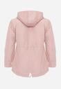 Różowo-Beżowa Przejściowa Kurtka Dwustronna o Kroju Parki z Pikowaniem Wewnątrz Zidelle
