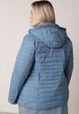 Niebieska Pikowana Kurtka Przejściowa z Odpinanym Kapturem Tidesse