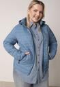 Niebieska Pikowana Kurtka Przejściowa z Odpinanym Kapturem Tidesse