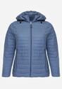 Niebieska Pikowana Kurtka Przejściowa z Odpinanym Kapturem Tidesse