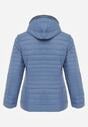 Niebieska Pikowana Kurtka Przejściowa z Odpinanym Kapturem Tidesse