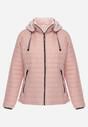 Różowa Kurtka Dwustronna Pikowana z Kapturem Azirane