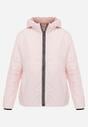 Różowa Kurtka Dwustronna Pikowana z Kapturem Azirane