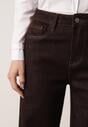 Brązowe Jeansy z Szerokimi Nogawkami z Bawełną Zidula