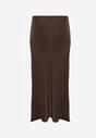 Brązowa Satynowa Spódnica Maxi Shapas