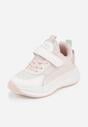 Różowo-Białe Buty Sportowe na Grubej Podeszwie ze Skórzaną Wkładką Zidala