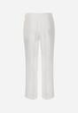 Białe Garniturowe Spodnie VICES na Kant z Wszytym Paskiem z Klamrą Azivore