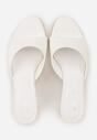 Białe Klapki na Niskiej Szpilce z Odkrytym Noskiem Cametea