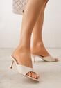 Beżowe Klapki na Niskiej Szpilce z Odkrytym Noskiem Cametea