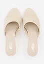 Beżowe Klapki na Niskiej Szpilce z Odkrytym Noskiem Cametea