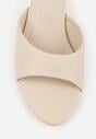 Beżowe Klapki na Niskiej Szpilce z Odkrytym Noskiem Cametea