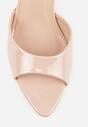 Beżowe Klapki na Szpilce z Odkrytym Noskiem w Szpic Astranate