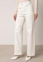 Białe Szerokie Jeansy z Bawełny z Wysokim Stanem Dalinatea