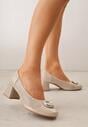 Pantofi cu toc Bej