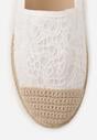 Białe Koronkowe Espadryle z Plecionką na Nosku Zynava