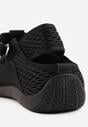 Czarne Siateczkowe Tenisówki w Stylu Balerinek z Paskiem na Rzep Talenate