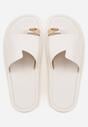 Białe Klapki Typu Japonki z Metaliczną Ozdobą Samrina