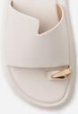 Białe Klapki Typu Japonki z Metaliczną Ozdobą Samrina