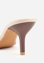 Beżowe Klapki z Transparentną Cholewką na Niskiej Szpilce Yalindra