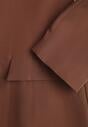 Brązowa Elegancka Sukienka VICES o Trapezowym Kroju z Imitacją Kieszeni Amaliete