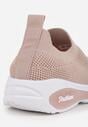 Różowe Wsuwane Buty Sportowe Sneakersy z Siateczkową Cholewką Oaradah