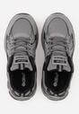 Szaro-Czarne Buty Sportowe Sneakersy ze Wstawkami z Siateczki Thessa