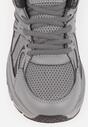 Szaro-Czarne Buty Sportowe Sneakersy ze Wstawkami z Siateczki Thessa