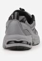 Szaro-Czarne Buty Sportowe Sneakersy ze Wstawkami z Siateczki Thessa