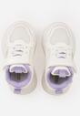 Biało-Fioletowe Buty Sportowe Sneakersy Chunky na Platformie Iasesis