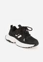 Czarno-Białe Buty Sportowe Sneakersy z Rzepem na Podeszwie Chunky Callamare