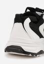 Biało-Czarne Buty Sportowe Sneakersy z Rzepem na Podeszwie Chunky Callamare