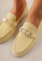 Żółte Mokasyny z Prostokątną Metaliczną Ozdobą Aeleorane