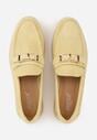 Żółte Mokasyny z Prostokątną Metaliczną Ozdobą Aeleorane