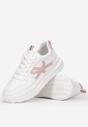 Biało-Różowe Sneakersy na Platformie Mosila