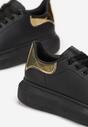 Czarno-Złote Sneakersy Sondos