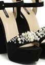 Czarne Sandały Pearls Design