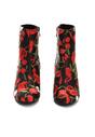 Czarno-Czerwone Botki Dancing Flowers