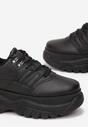 Czarne Sneakersy na Platformie Cimorior