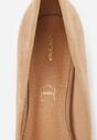 Beżowe Klasyczne Czółenka na Obcasie ze Skórzaną Wkładką Maithria