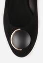 Czarne Czółenka Vices z Ozdobnymi Metalicznymi Wstawkami i Skórzaną Wkładką Innathoria