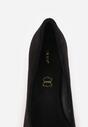 Czarne Czółenka Vices na Brokatowym Słupku ze Skórzaną Wkładką Izamine