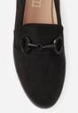 Czarne Mokasyny Vices ze Skórzaną Wkładką i Ozdobną Aplikacją Delainora