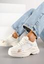 Beżowe Sneakersy Vices na Grubej Podeszwie z Tłoczeniami Nativine