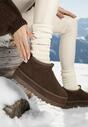 Brązowe Śniegowce Vices z Krótką Cholewką Ocieplone Futerkiem Grelfedi