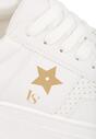 Biało-Złote Sneakersy Vices na Grubej Podeszwie Ozdobione Gwiazdką Fenalia