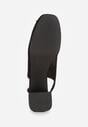 Czarne Sandały Vices na Obcasie Bez Pięty ze Skórzaną Wkładką i Cyrkoniami Nimiotte