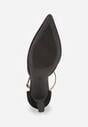 Czarne Czółenka Vices z Imitacji Zamszu na Obcasie Klepsydra Esiriva