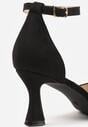 Czarne Czółenka Vices z Imitacji Zamszu na Obcasie Klepsydra Esiriva
