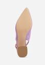 Fioletowe Ażurowe Sandały Vices na Obcasie Bez Pięty ze Skórzaną Wkładką Iffilissea